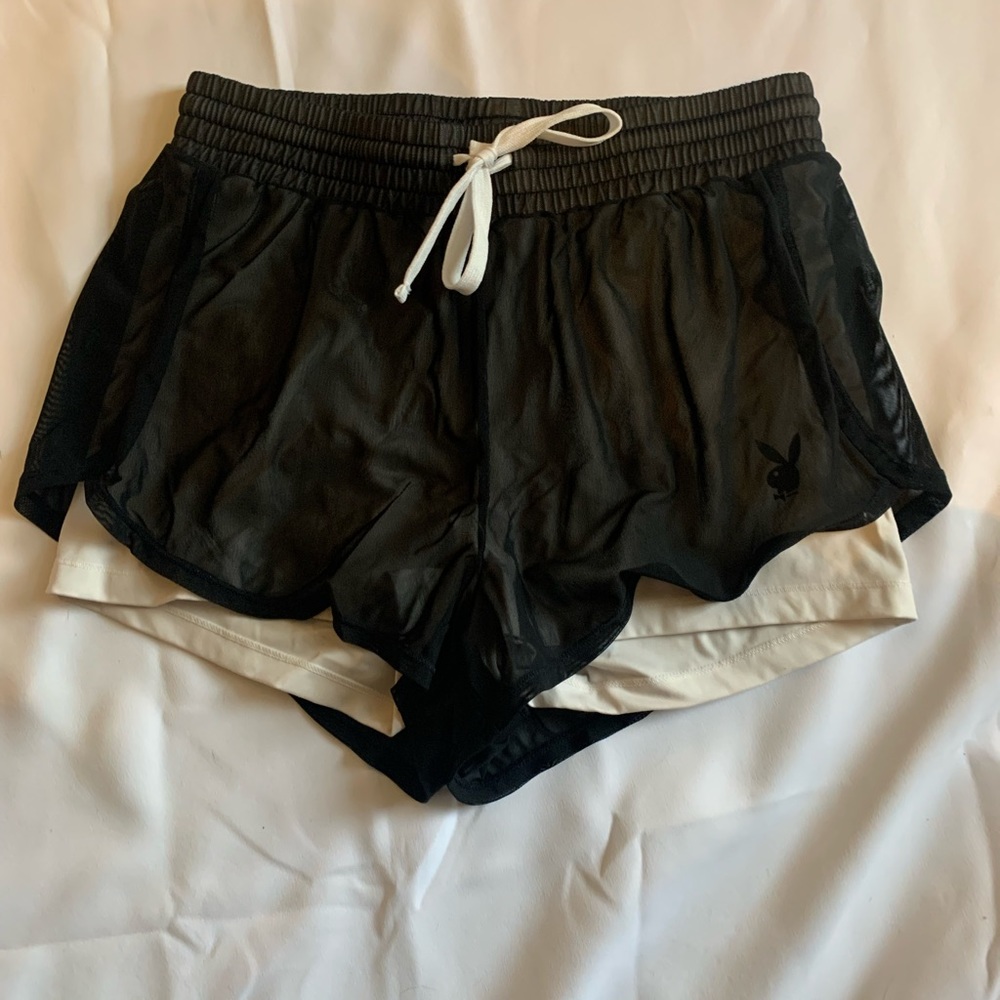 Playboy by Pacsun Black and white lounge shorts